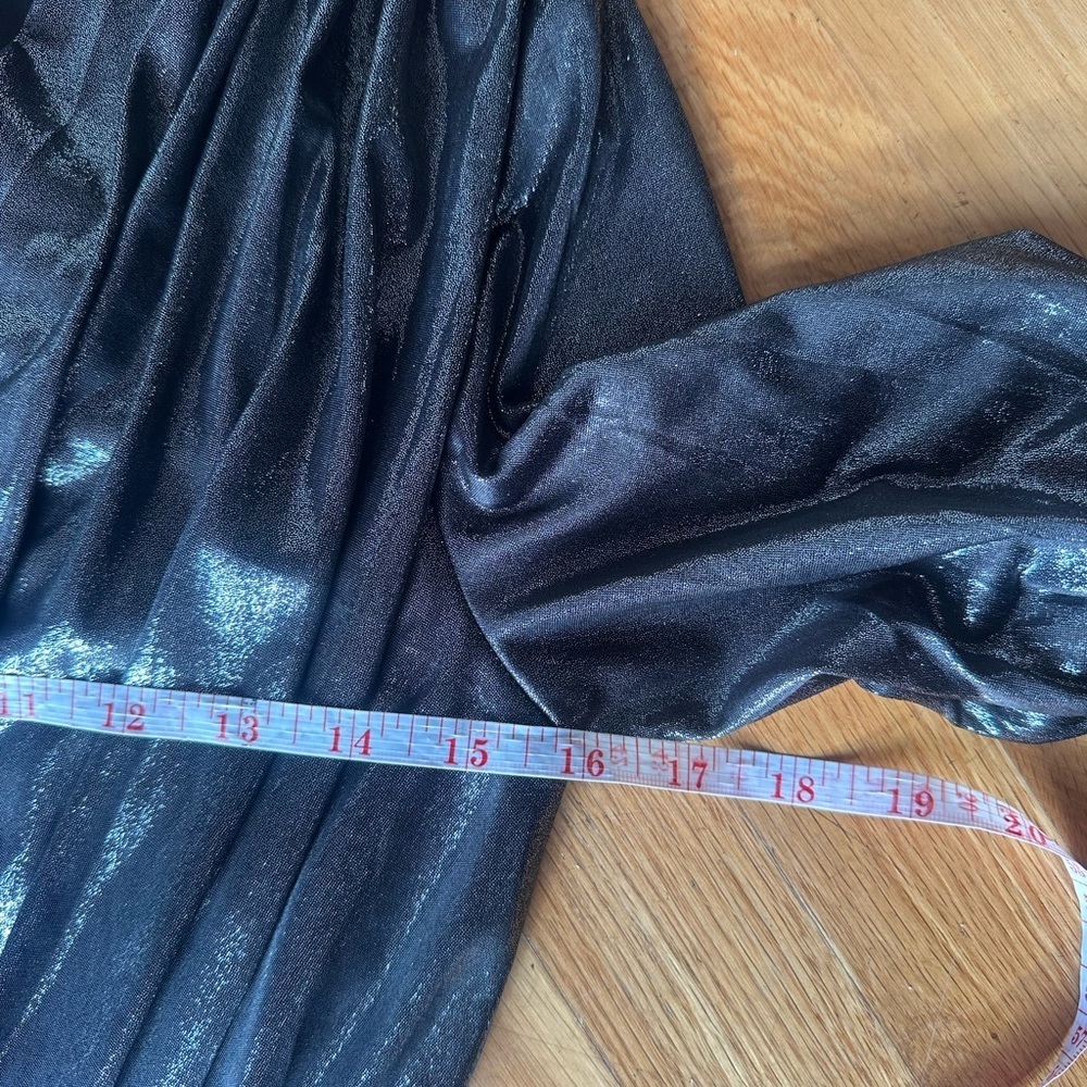 Pants Store Women’s Metallic Plunge Wrap Dress Silver Grey Size Small Zipper - Picture 6 of 8